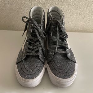 Vans hightop sneakers. Great condition metallic silver